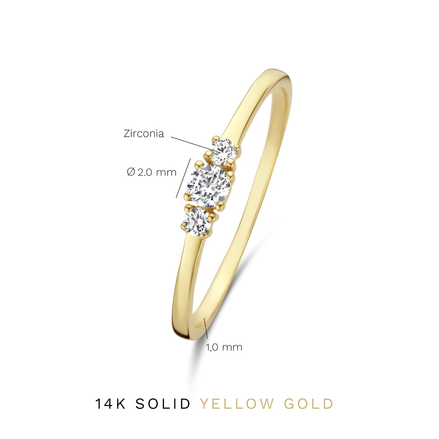 Rivoli Esmée 14 karat gold ring with zirconia stones -  - Isabel Bernard