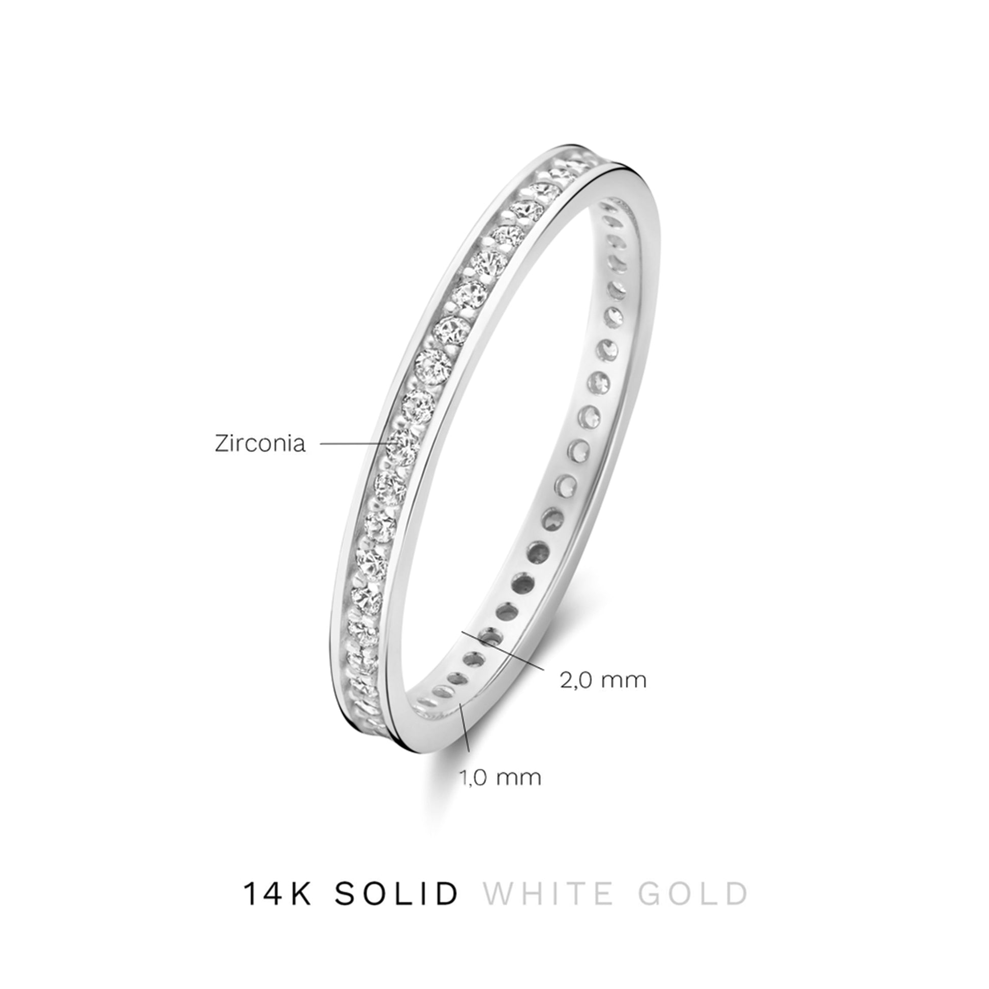 Saint Germain Merle 14 karat white gold ring with zirconia -  - Isabel Bernard