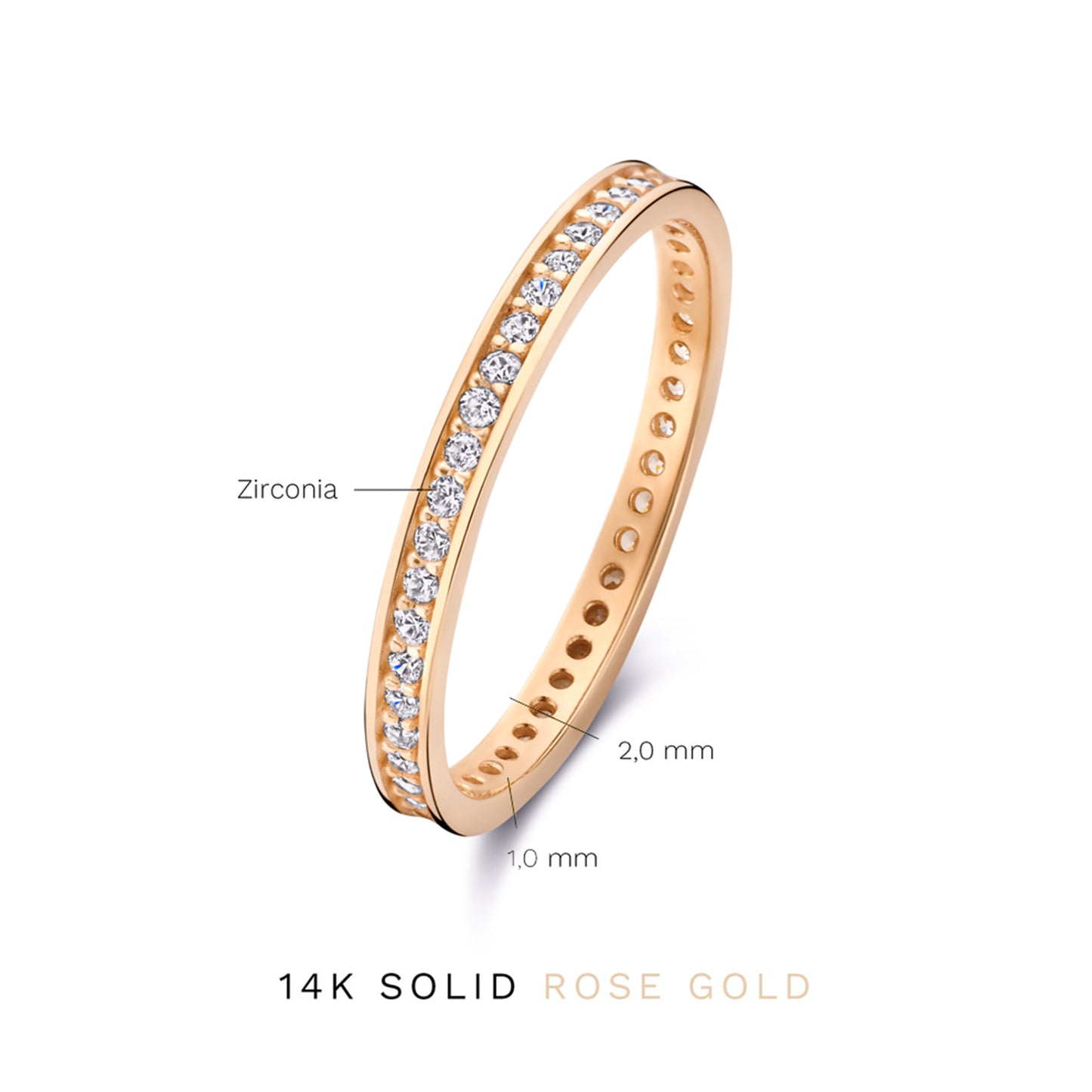 La Concorde Merle 14 karat rose gold ring with zirconia -  - Isabel Bernard