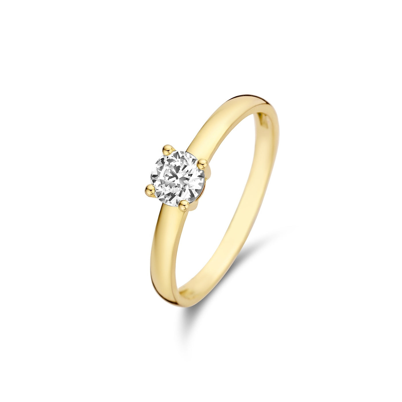 Le Marais Soleil 14 karat gold ring with zirconia stone -  - Isabel Bernard