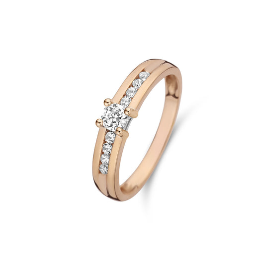 La Concorde Estee 14 karat rose gold ring zirconia stones -  - Isabel Bernard