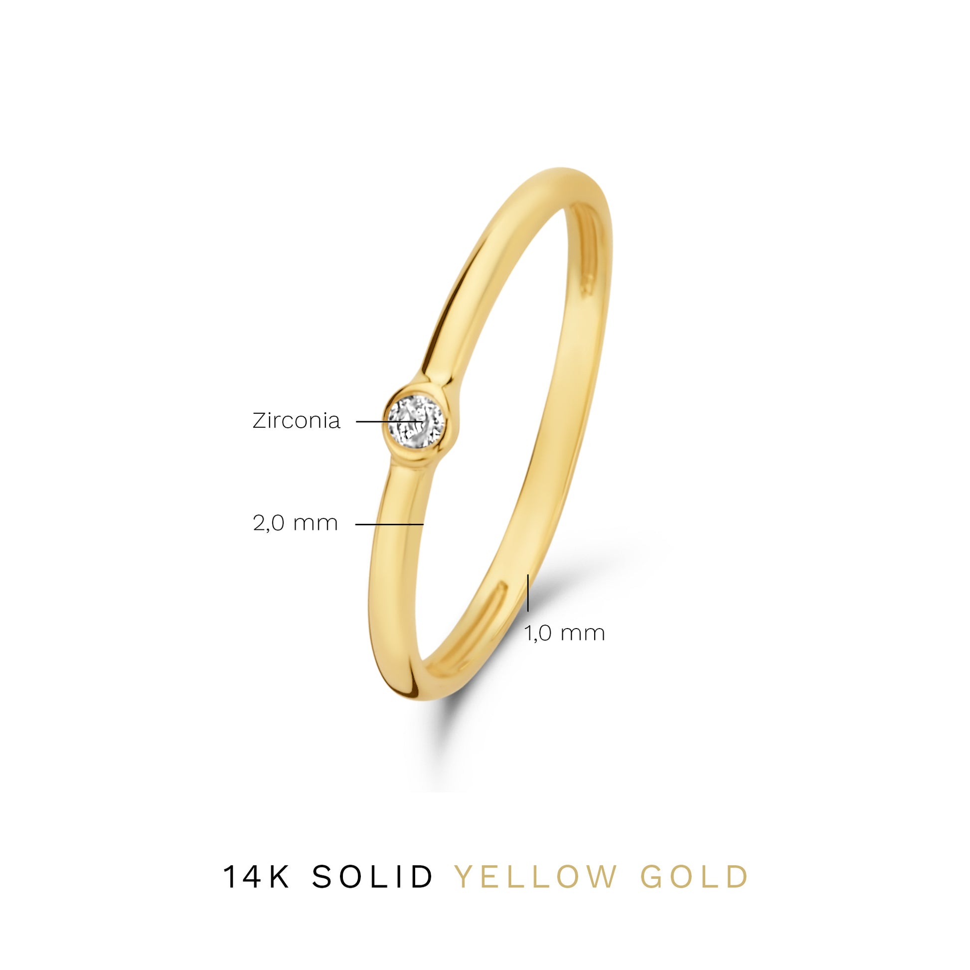 Rivoli Aélys 14 karat gold stacking ring with zirconia stone -  - Isabel Bernard