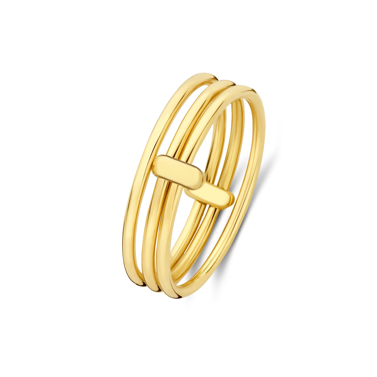 Cour d'Honneur Adora 14 karat golden 3-piece multi ring - - Isabel Bernard