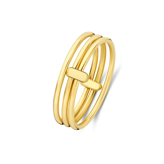 Cour d'Honneur Adora 14 karat golden 3-piece multi ring - - Isabel Bernard