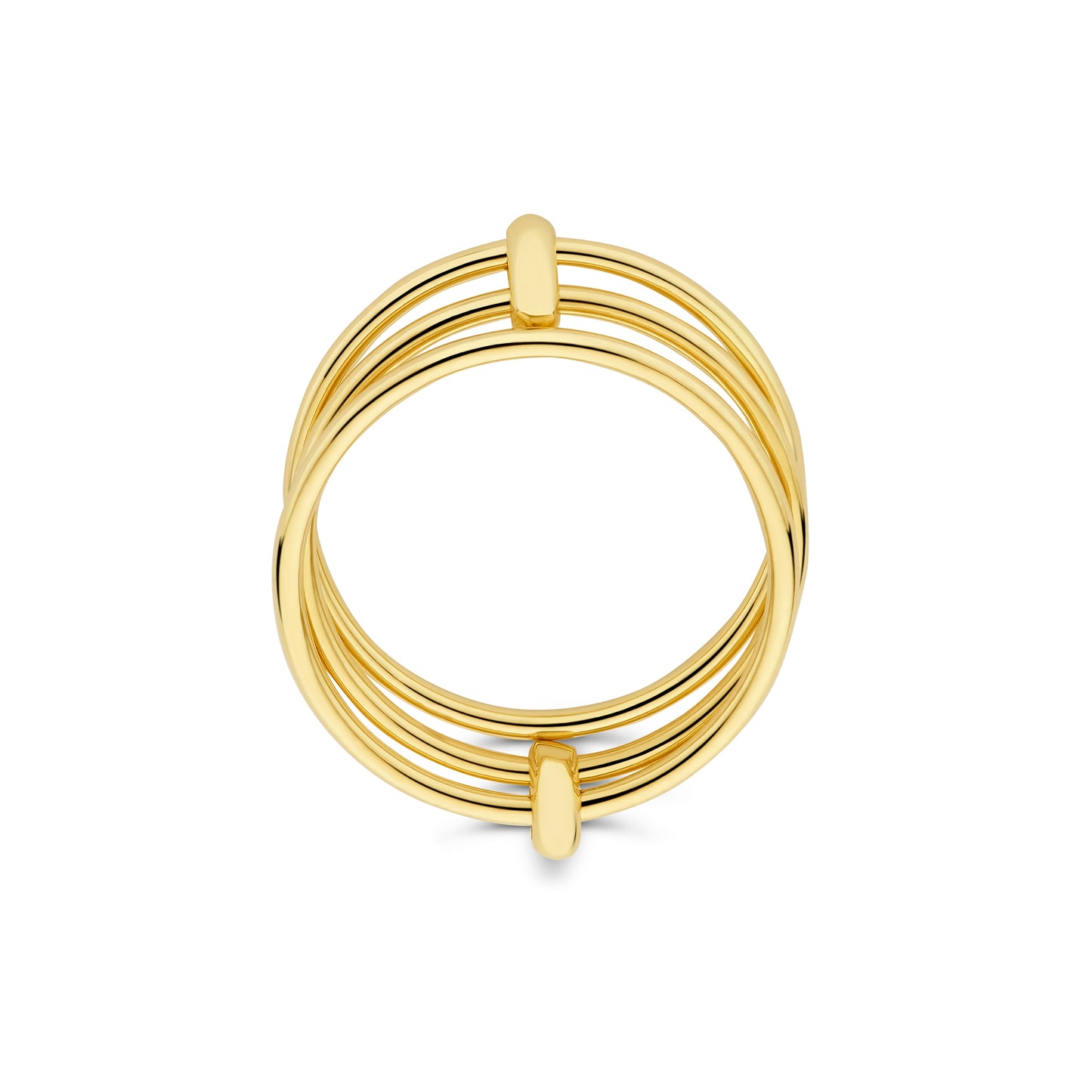 Cour d'Honneur Adora 14 karat golden 3-piece multi ring - - Isabel Bernard