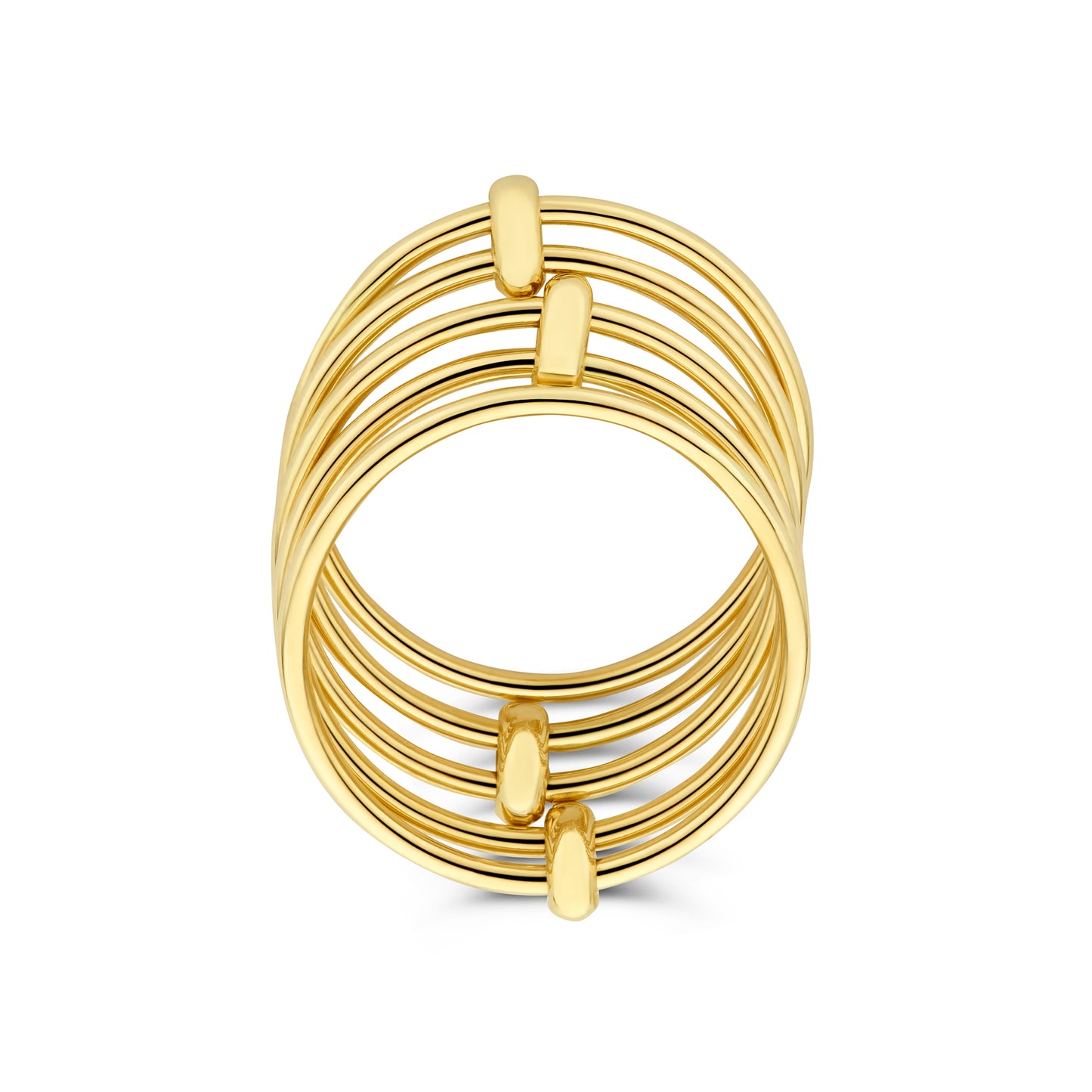 Cour d'Honneur Adora 14 karat golden 5-piece multi ring - - Isabel Bernard