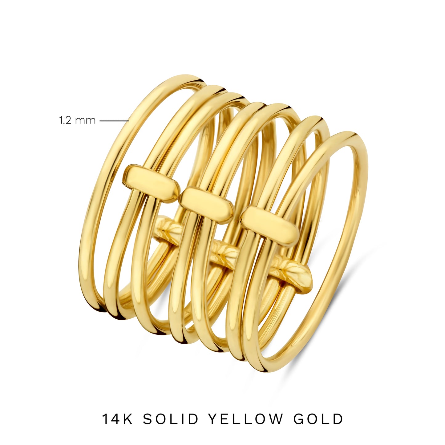 Cour d'Honneur Adora 14 karat golden 7-piece multi ring - - Isabel Bernard