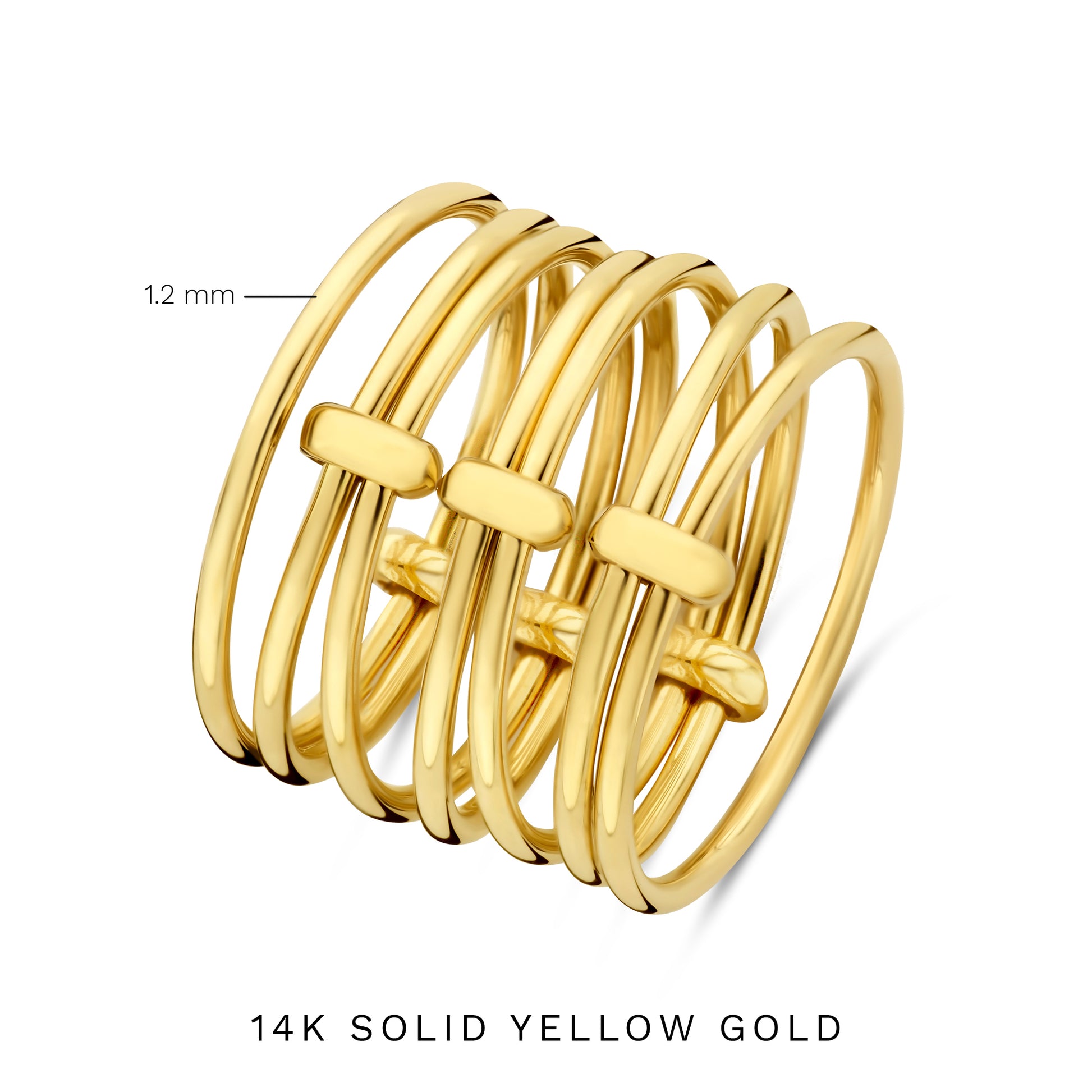 Cour d'Honneur Adora 14 karat golden 7-piece multi ring - - Isabel Bernard