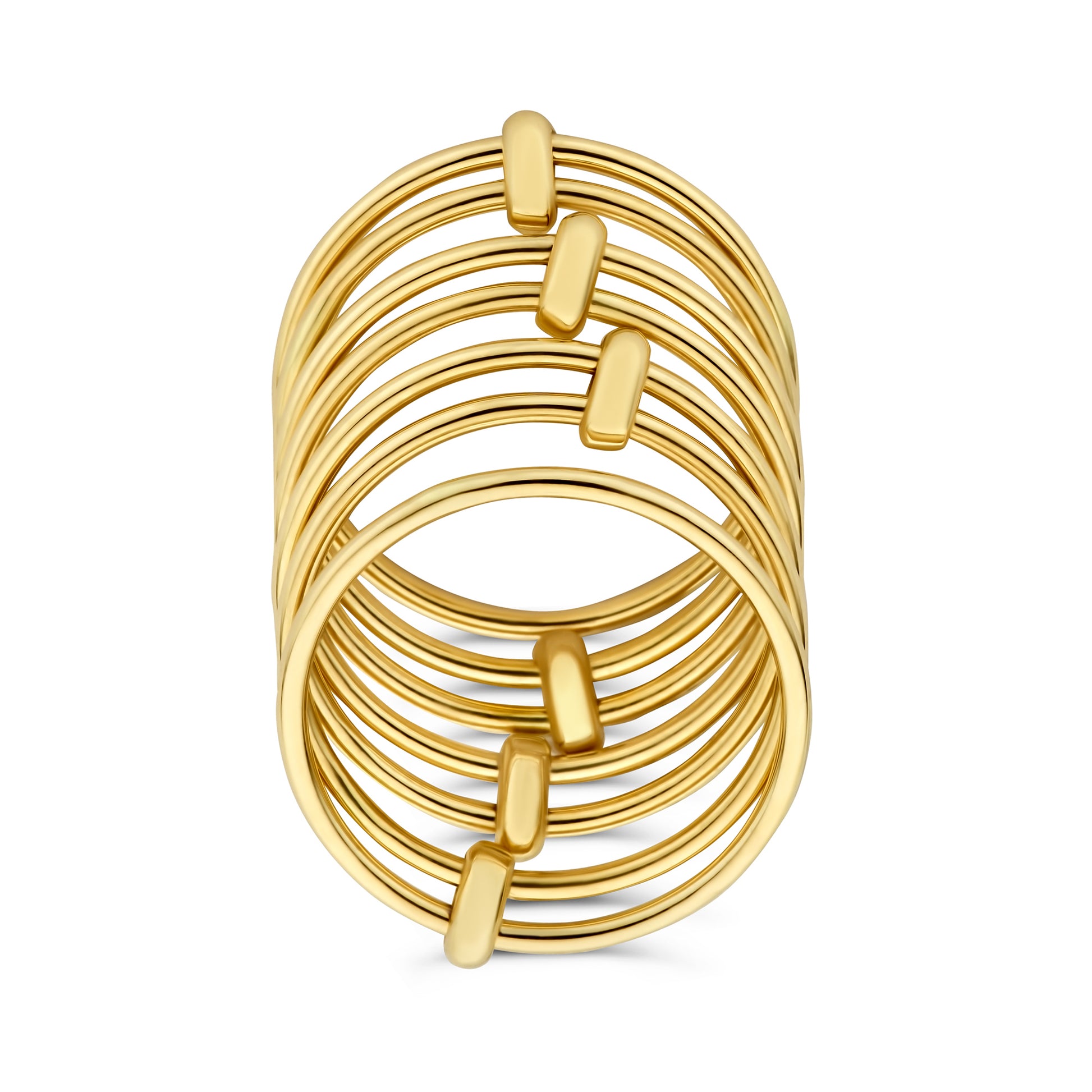 Cour d'Honneur Adora 14 karat golden 7-piece multi ring - - Isabel Bernard