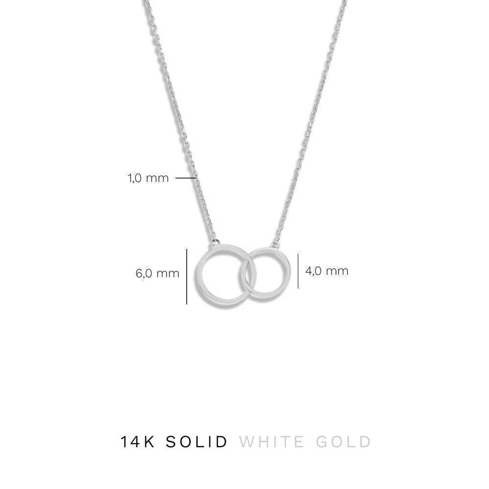 Saint Germain Loulou 14 karat white gold necklace with two rings -  - Isabel Bernard