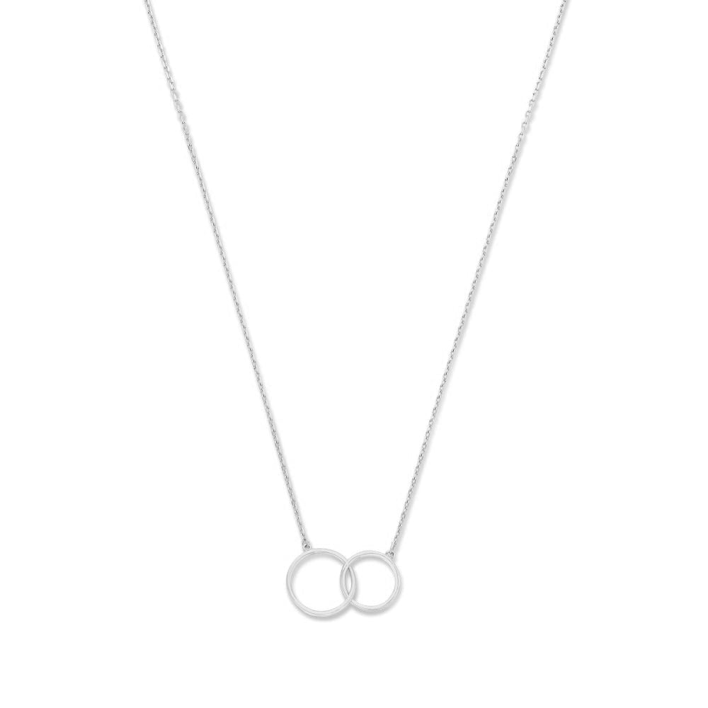 Saint Germain Loulou 14 karat white gold necklace with two rings -  - Isabel Bernard