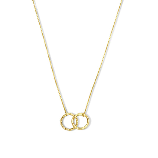 Rivoli Lisan 14 karat gold necklace with two rings -  - Isabel Bernard