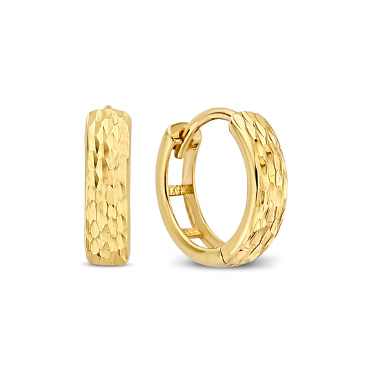 Rivoli Laura 14 karat gold hoop earrings with diamond cut -  - Isabel Bernard