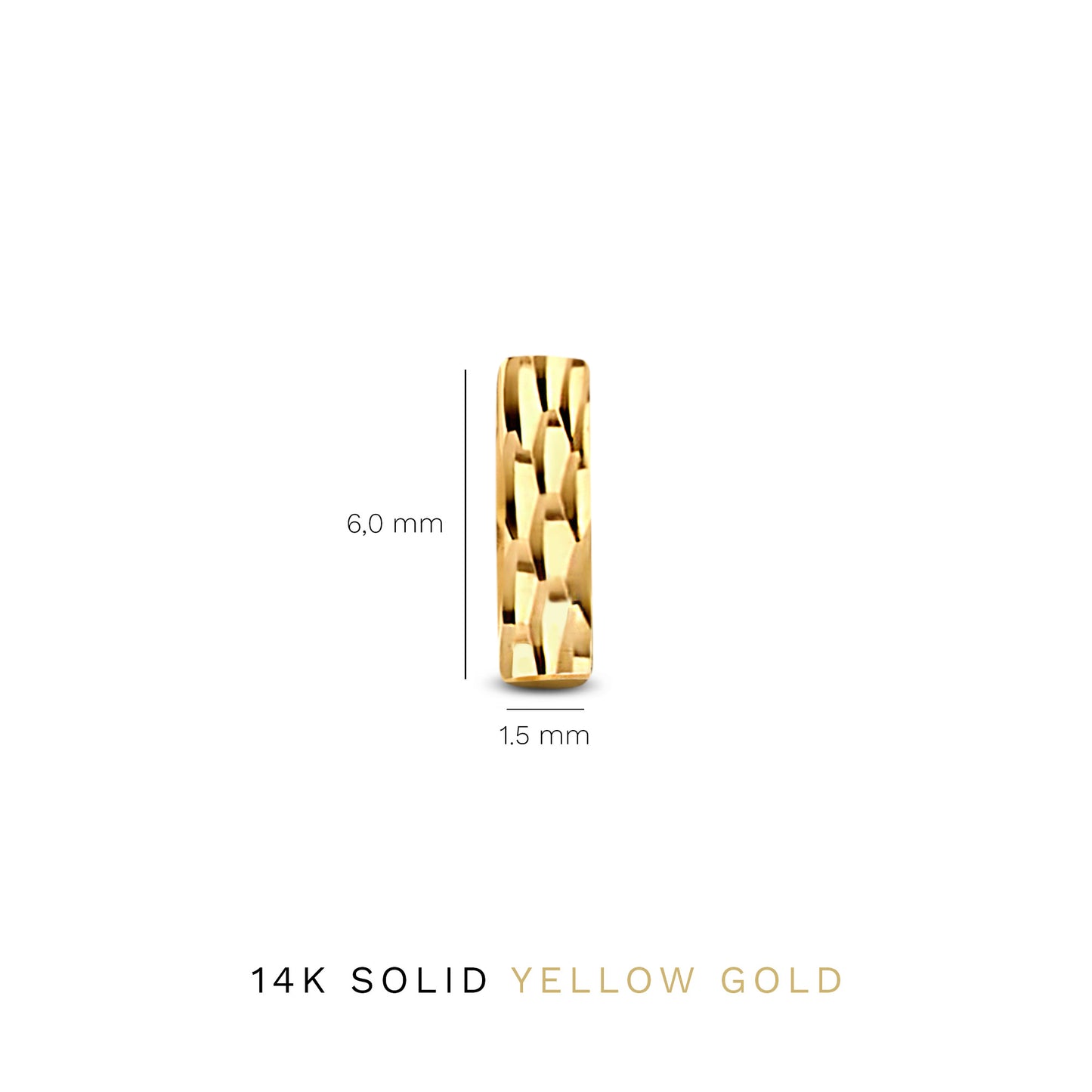 Rivoli Laura 14 karat gold stud ear studs with diamond cut - - Isabel Bernard