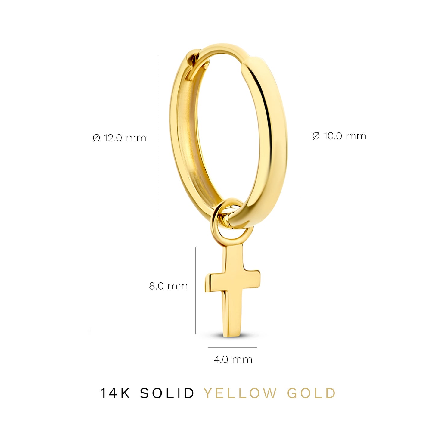 Monceau Solange 14 karat gold hoop earrings with cross -  - Isabel Bernard