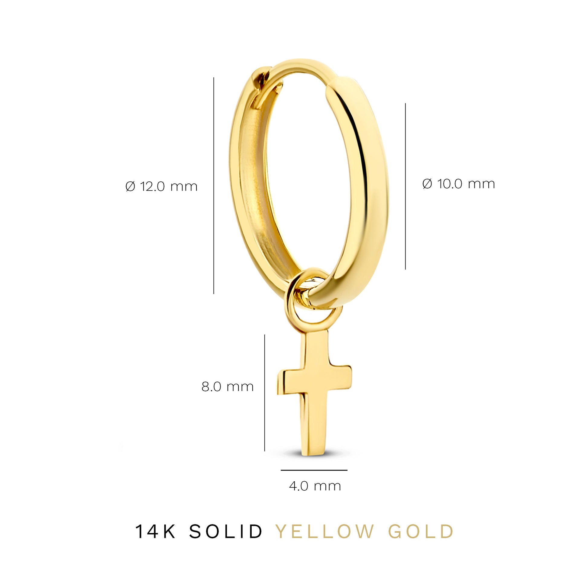 Monceau Solange 14 karat gold hoop earrings with cross -  - Isabel Bernard