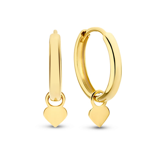 Belleville Amore 14 karat gold hoop earrings with heart -  - Isabel Bernard