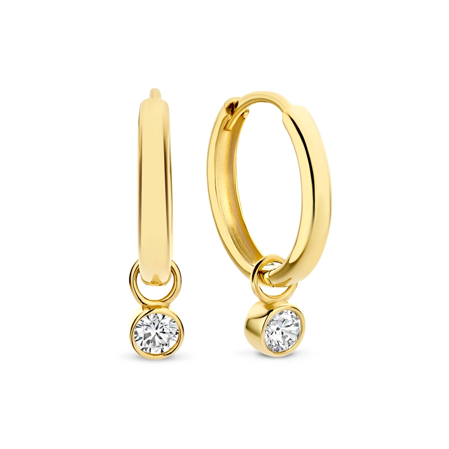 Rivoli Aélys 14 karat gold hoop earrings with zirconia stone -  - Isabel Bernard