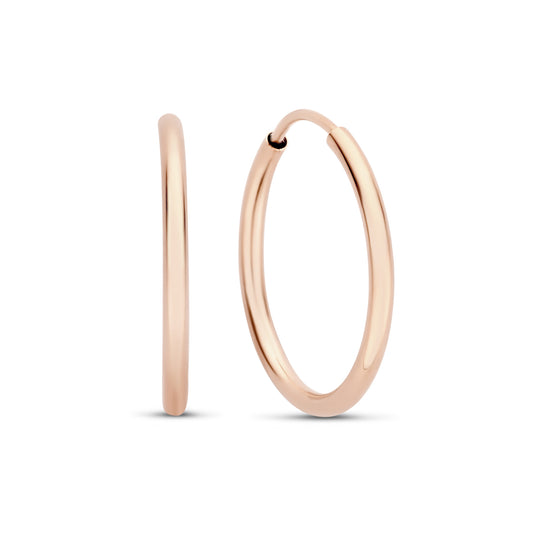 La Concorde Cerise 14 karat rose gold hoop earrings 18 mm - - Isabel Bernard