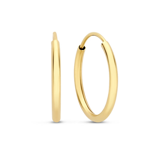 Le Marais Cerise 14 karat gold hoop earrings 14 mm - - Isabel Bernard