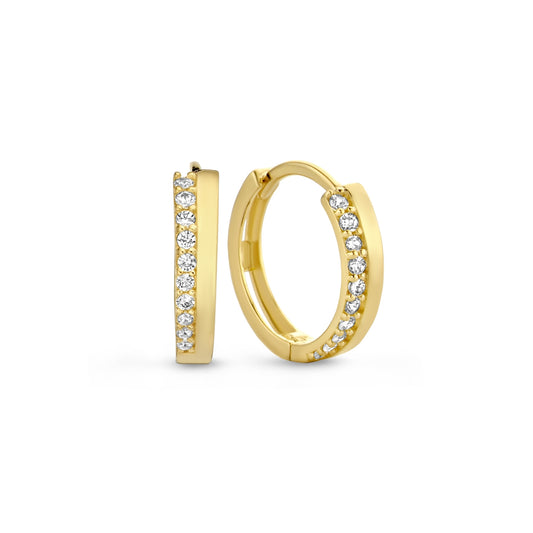 Rivoli Esmée 14 karat gold hoop earrings with zirconia stones -  - Isabel Bernard