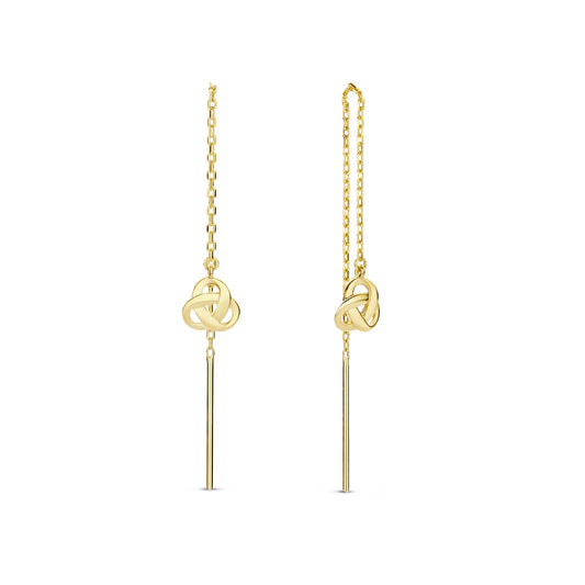 Rivoli Méline 14 karat gold pull through earrings with knot - - Isabel Bernard