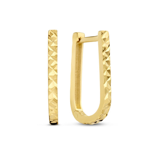 Rivoli Laura 14 karat gold drop earrings with diamond cut - - Isabel Bernard