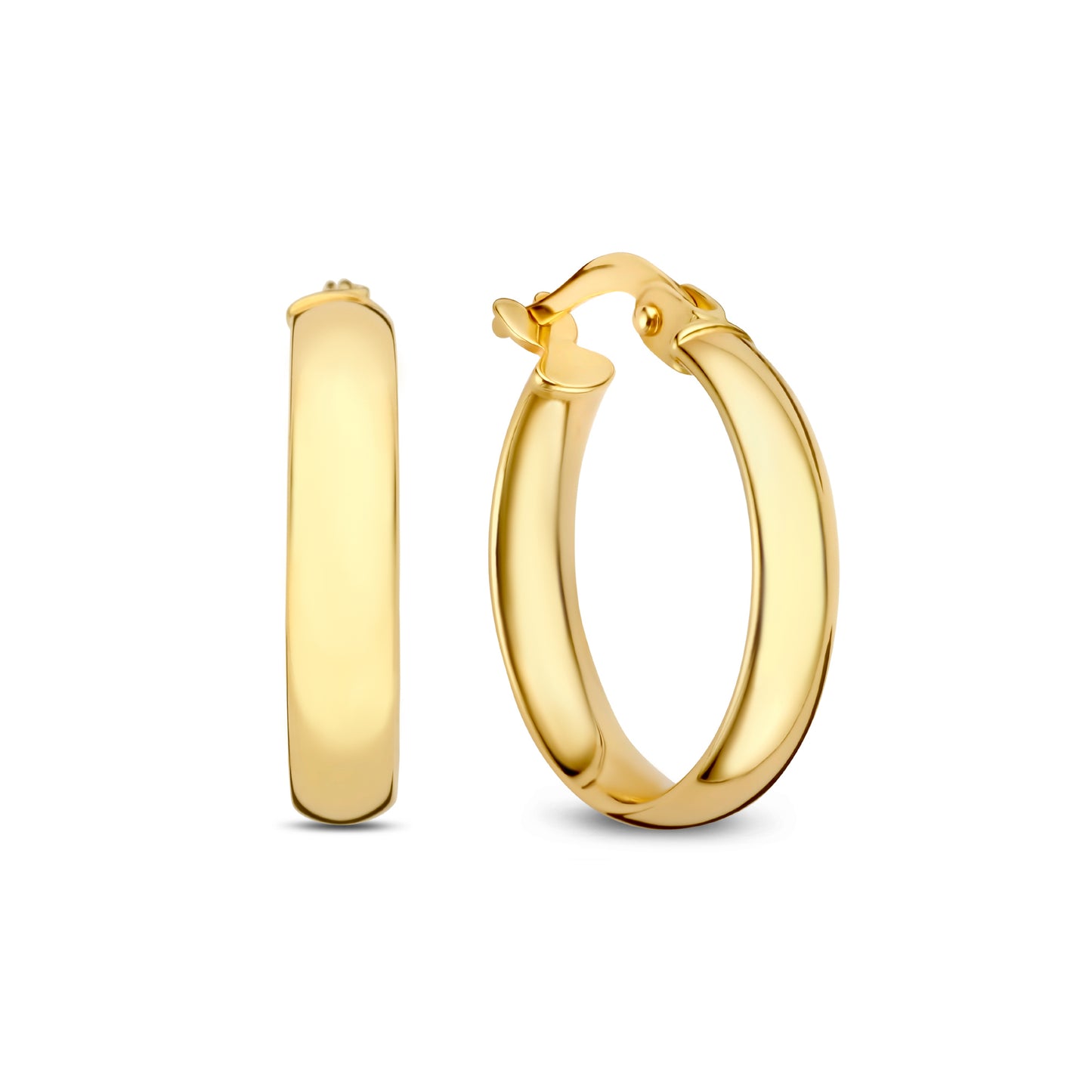 Rivoli Estrella 14 karat gold hoop earrings (14 mm) - - Isabel Bernard