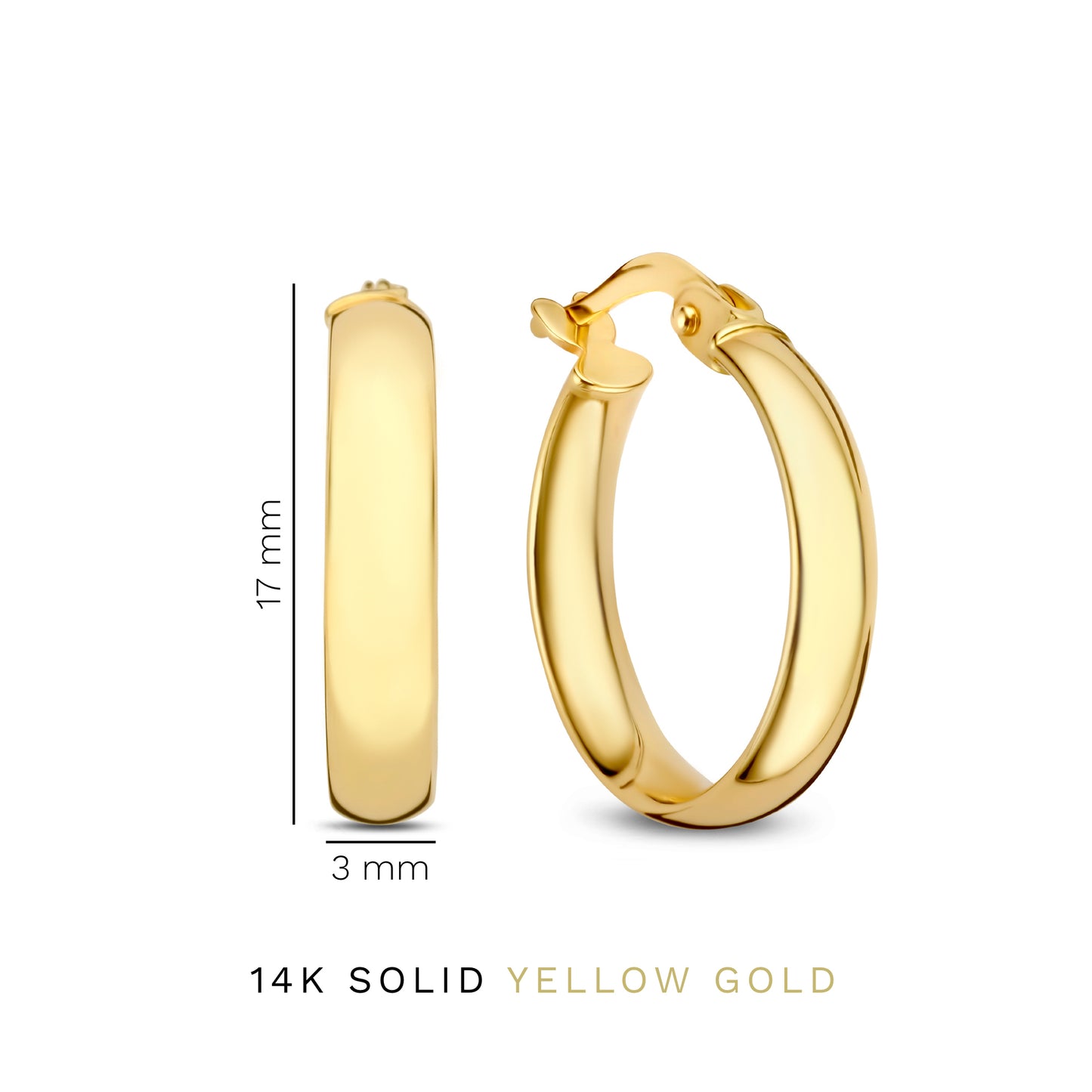 Rivoli Estrella 14 karat gold hoop earrings (14 mm) - - Isabel Bernard