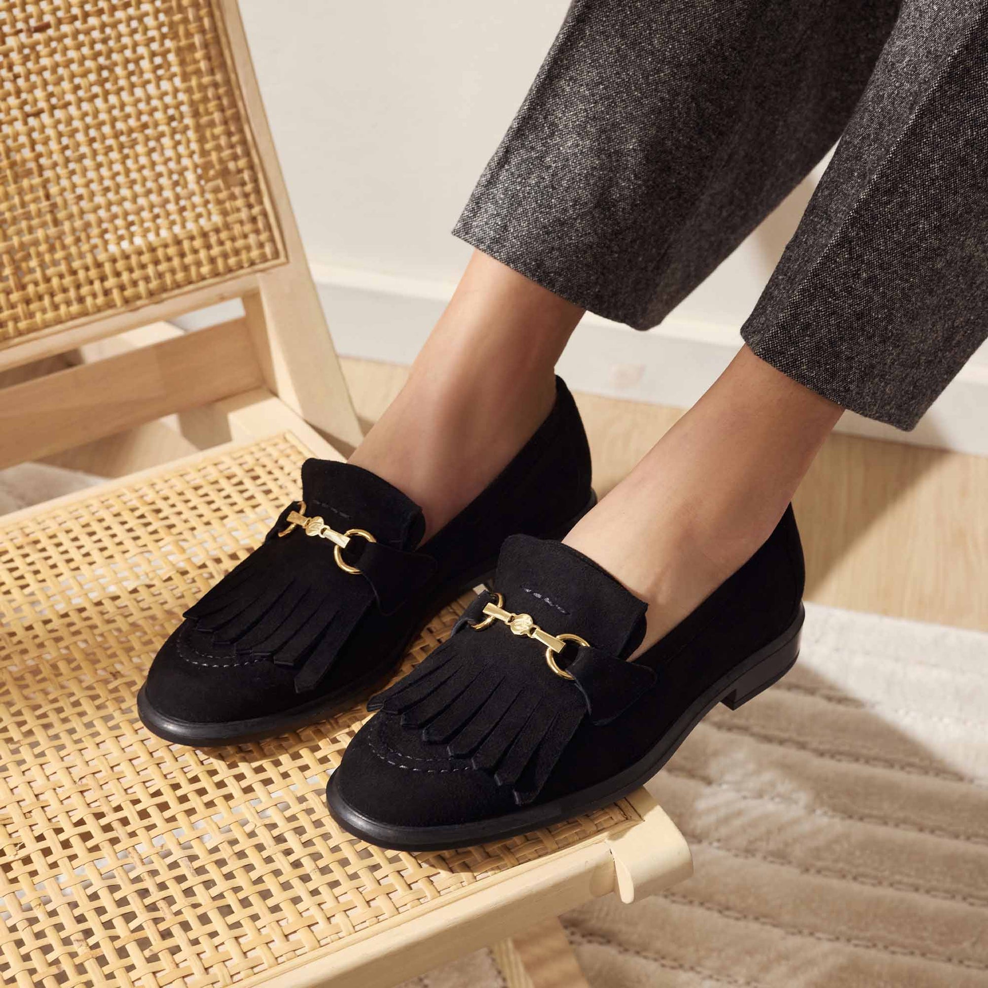 Vendôme Lave black suede loafers -  - Isabel Bernard