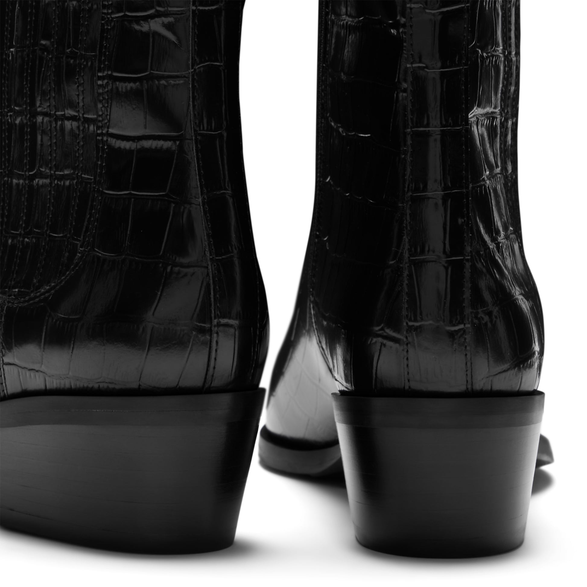 Vendôme Amandine croco black calfskin leather boots -  - Isabel Bernard