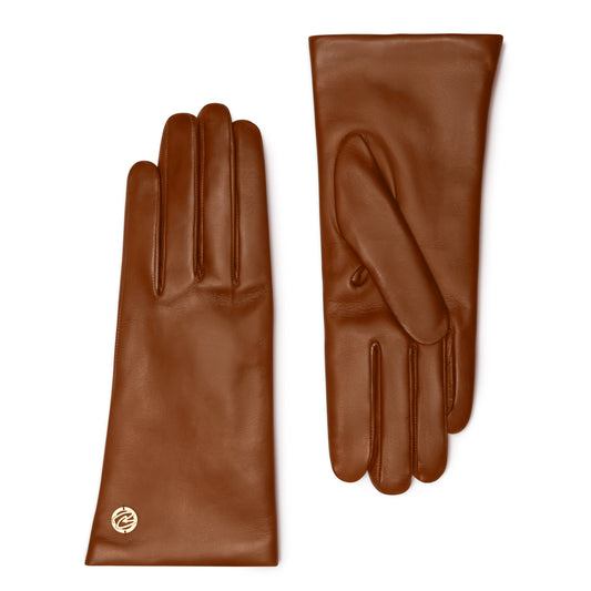 Honoré Eleanor cognac goatskin leather gloves -  - Isabel Bernard