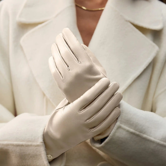 Honoré Eleanor cream goatskin leather gloves -  - Isabel Bernard