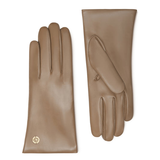 Honoré Eleanor taupe goatskin leather gloves -  - Isabel Bernard