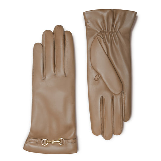 Honoré Marcelia taupe goatskin leather gloves -  - Isabel Bernard