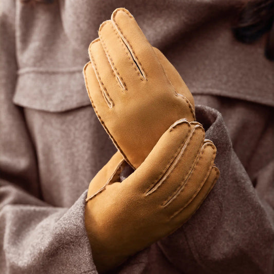 Honoré Zenia cognac lambskin gloves -  - Isabel Bernard