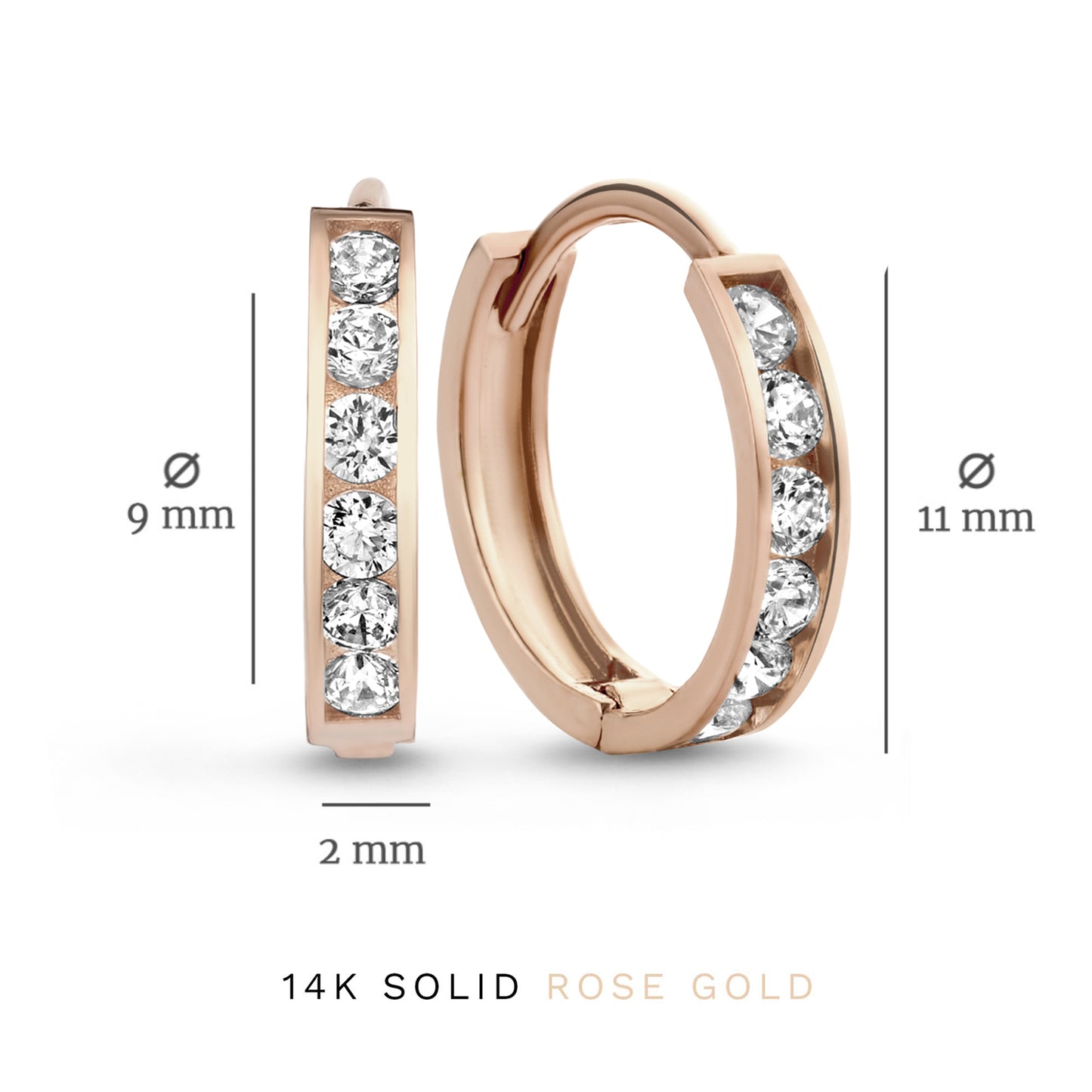 Cadeau d'Isabel 14 karat rose gold earring set with zirconia stones -  - Isabel Bernard