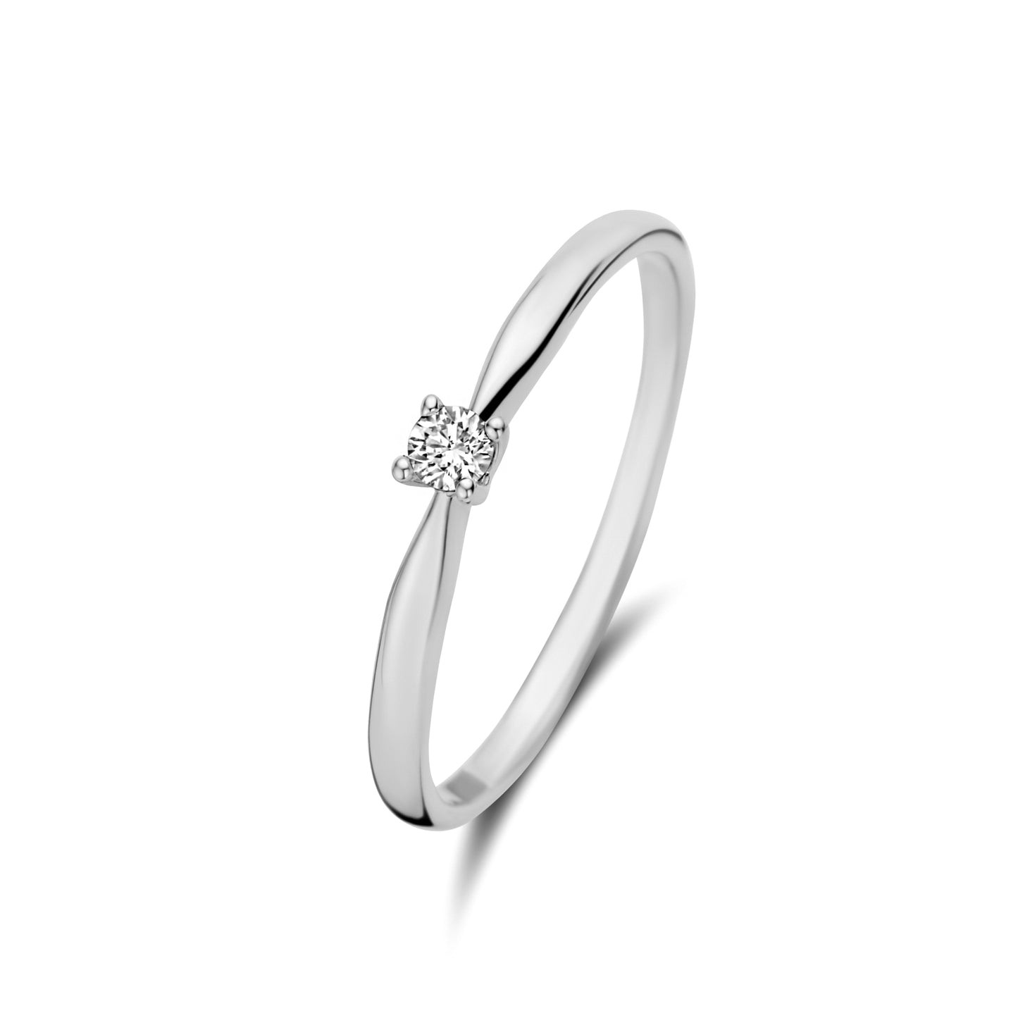 De la Paix Céline 14 karat white gold ring with diamond 0.05 carat -  - Isabel Bernard