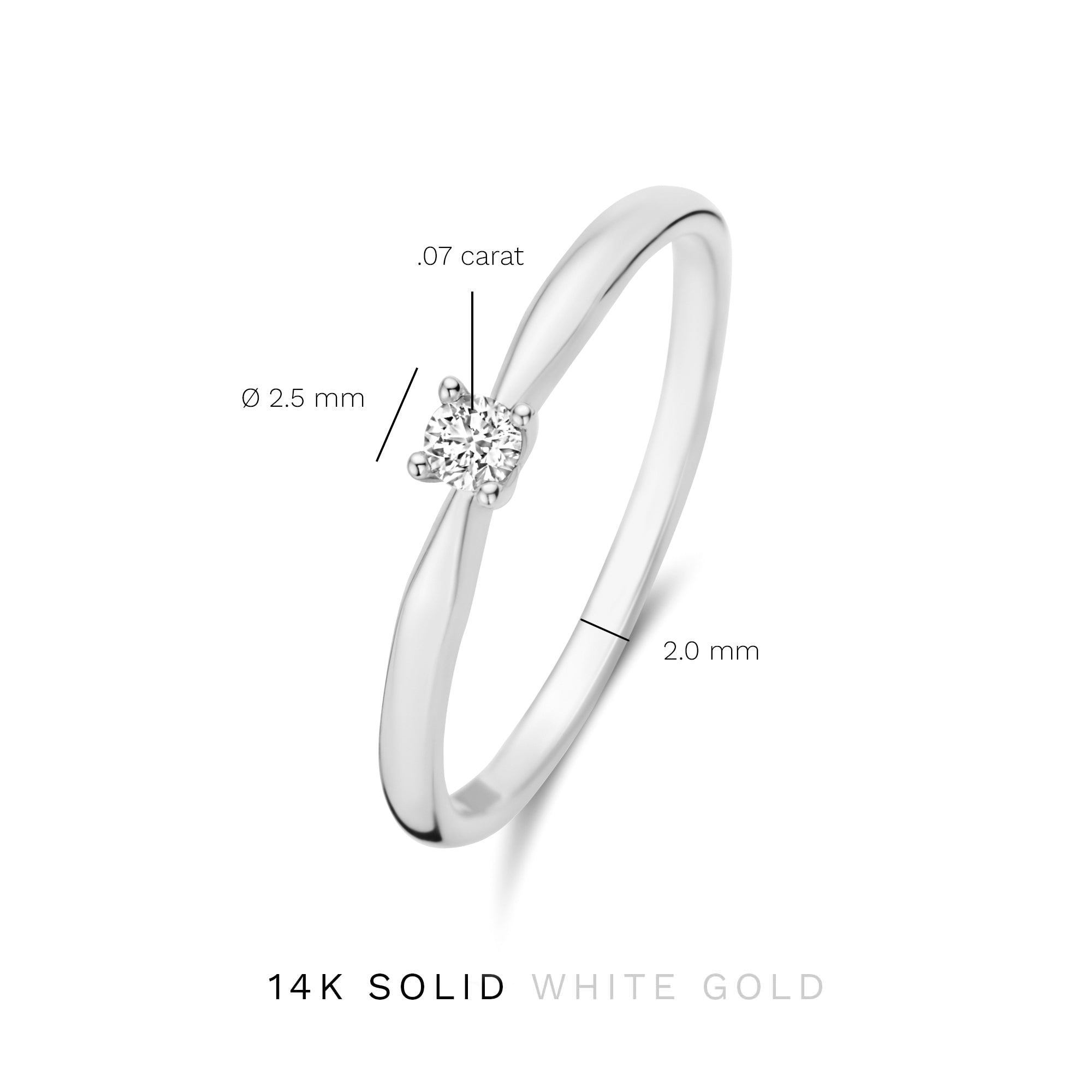 Isabel Bernard 14 kt white gold ring diamond 0.07 ct IBD330005