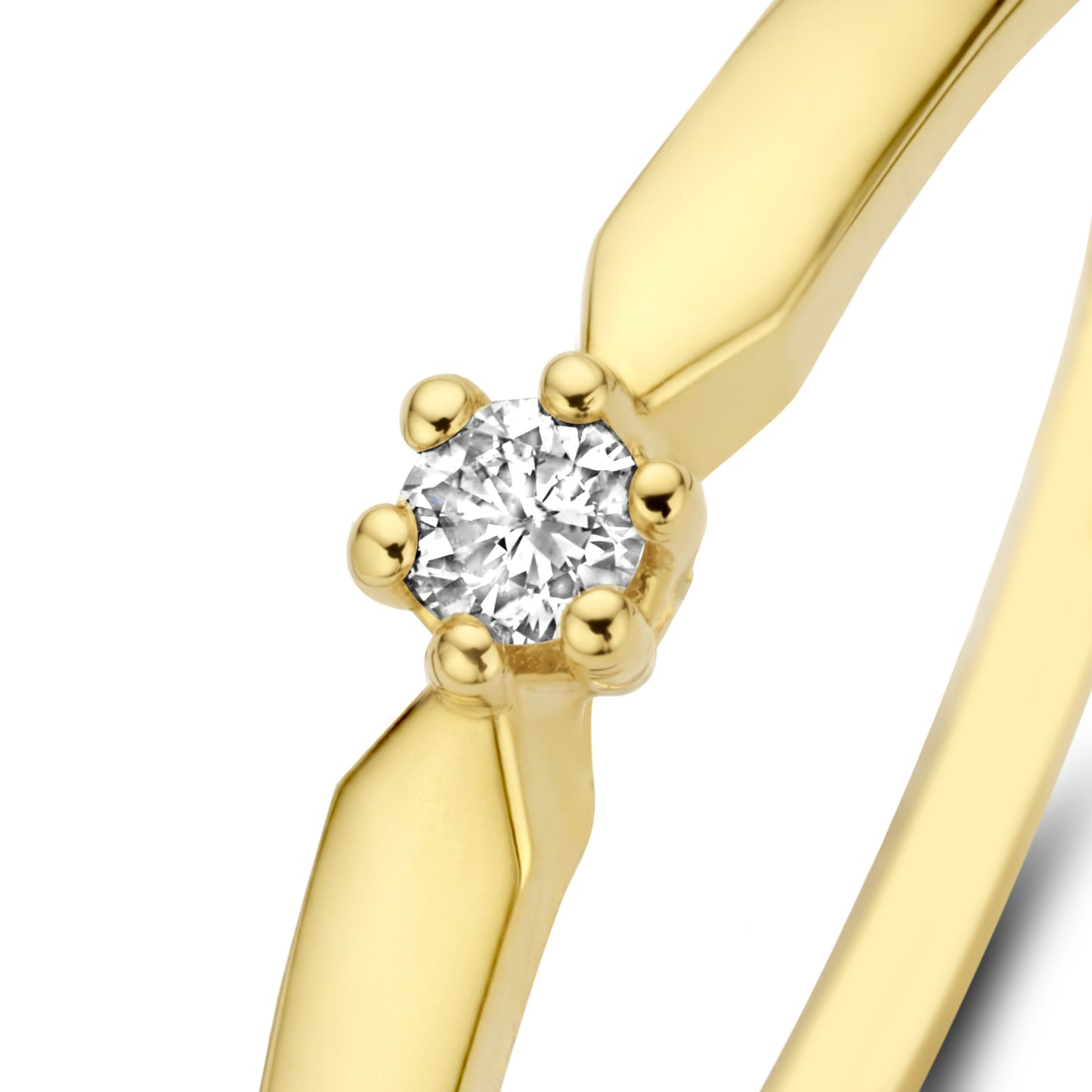 De la Paix Emily 14 karat gold ring with diamond 0.05 carat - - Isabel Bernard