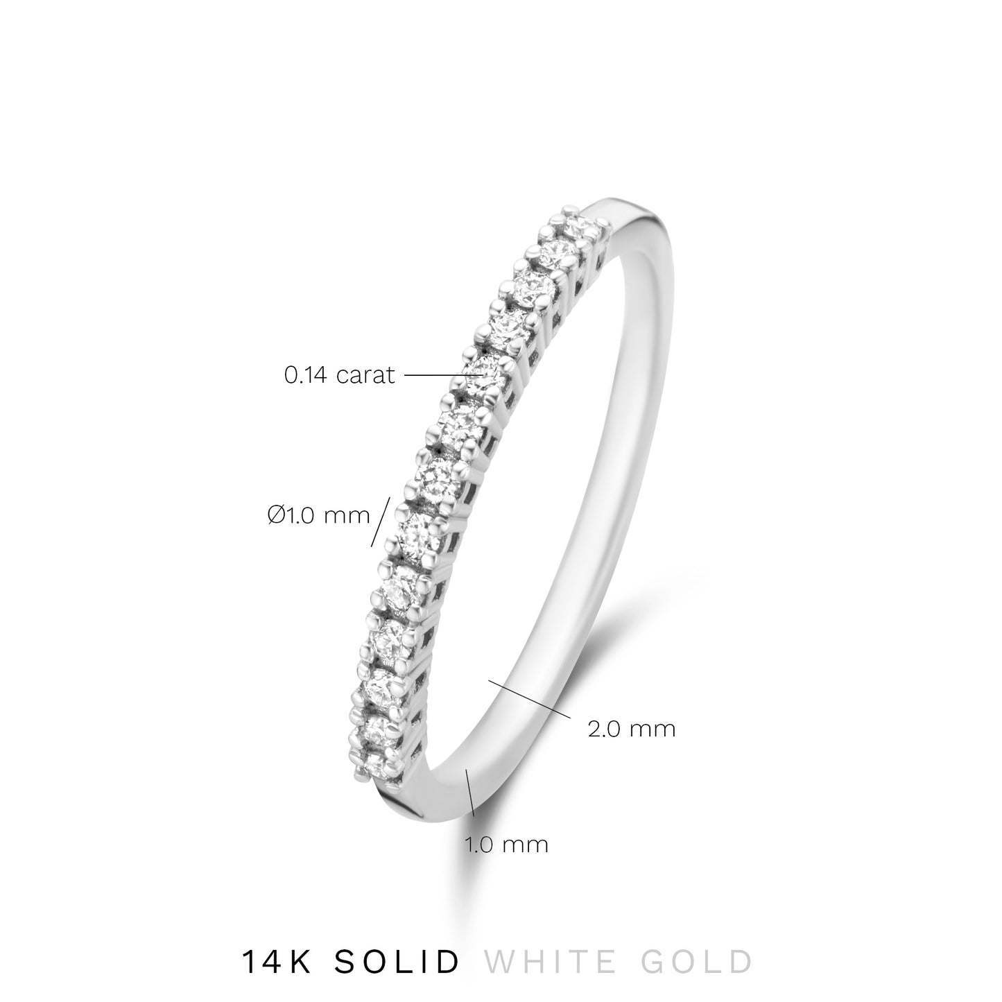 De la Paix Madeline 14 karat white gold ring with diamond 0.14 carat -  - Isabel Bernard