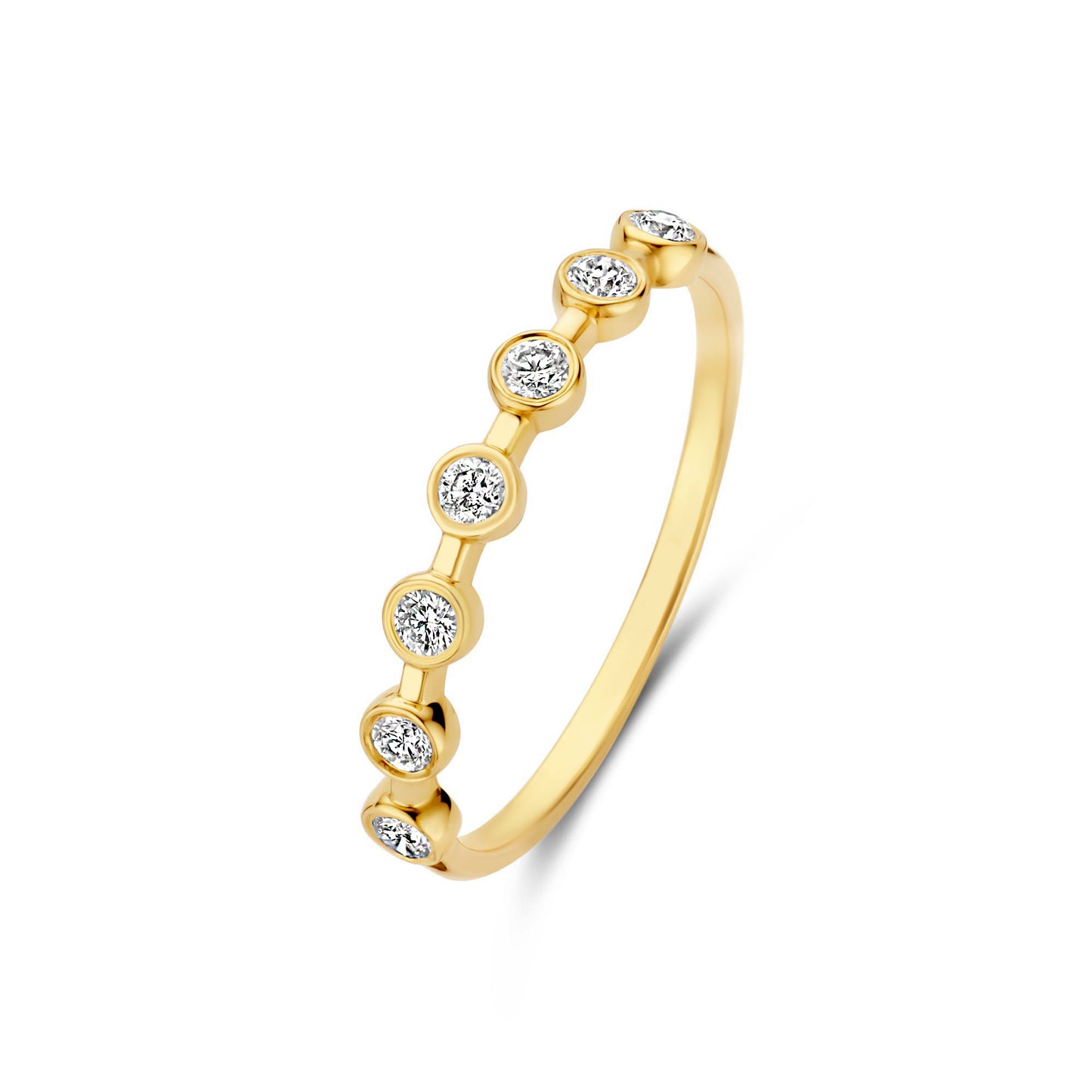 De la Paix Flavie 14 Karat gold ring with diamond 0.18 carat - IBD330033-48 - Isabel Bernard