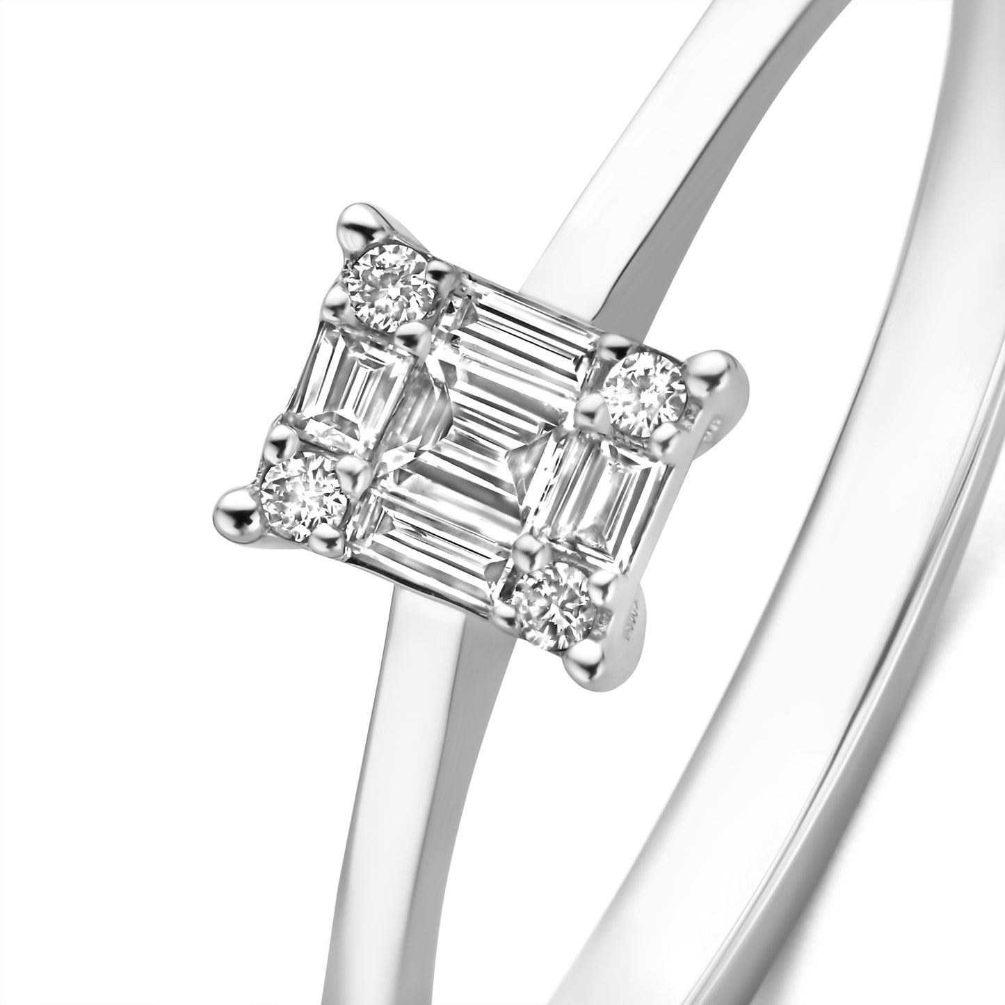 De la Paix Maxime 14 karat whitegold ring with diamond 0.11 carat - - Isabel Bernard