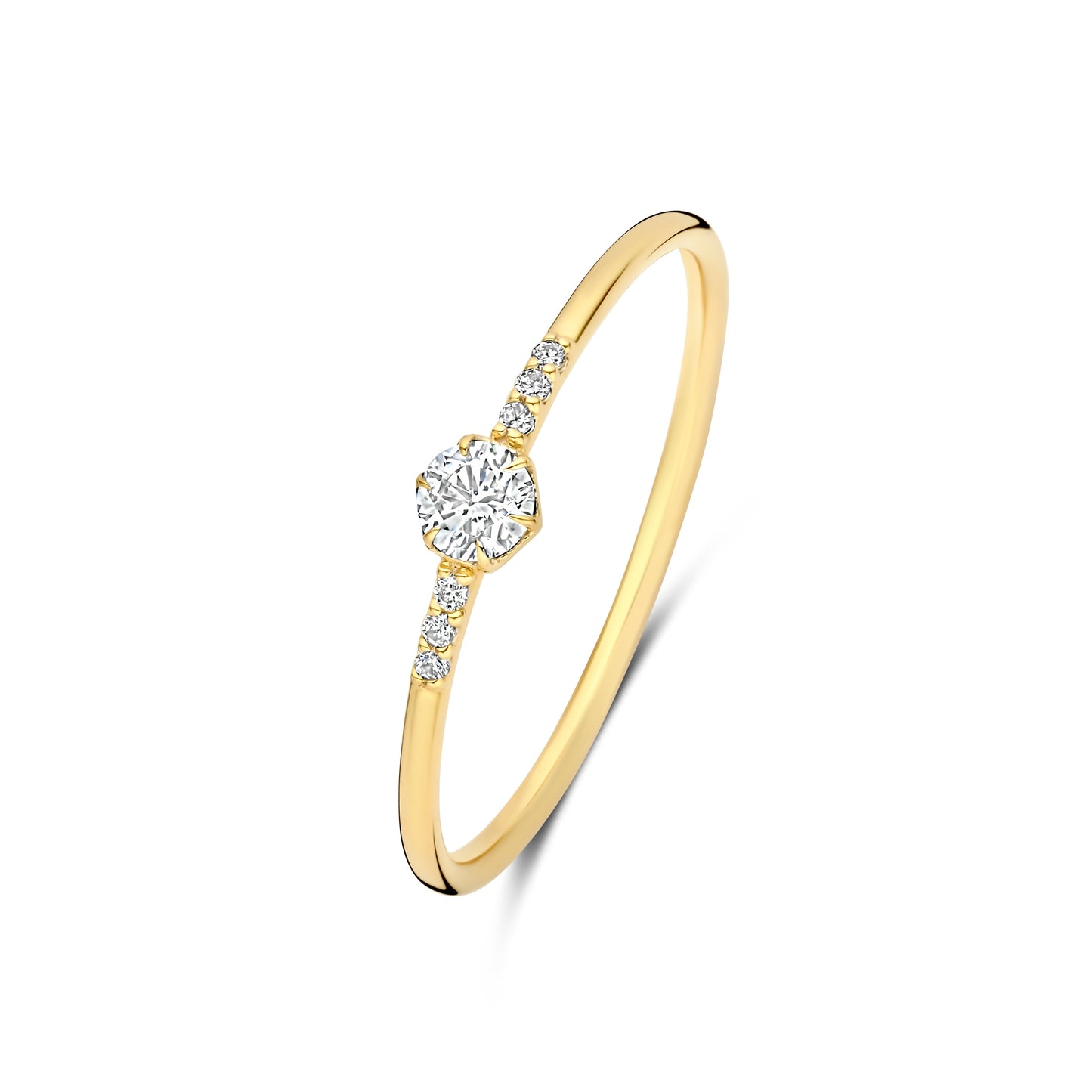 De la Paix Belinda 14 karat gold ring with diamond 0.12 carat - - Isabel Bernard