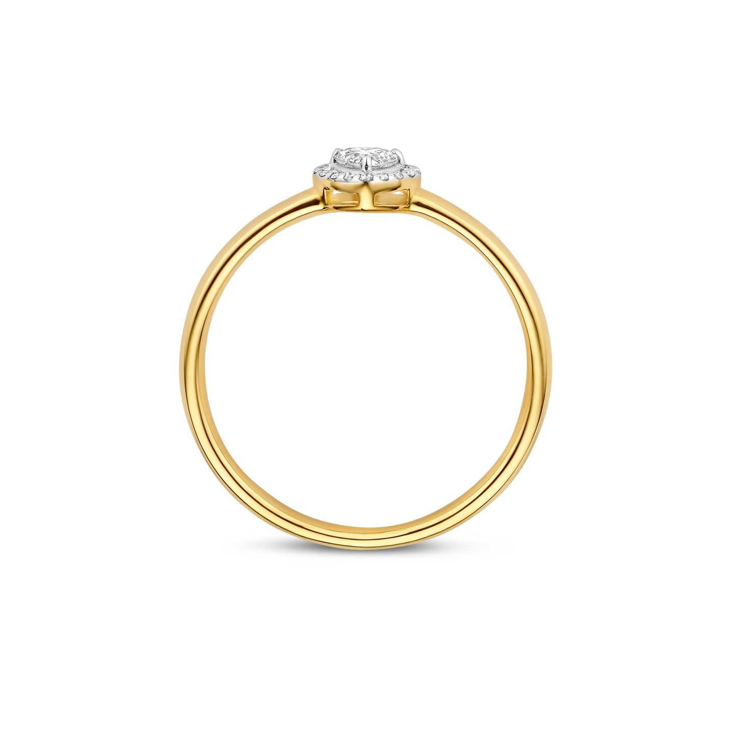 De la Paix Amore 14 karat gold ring with diamond 0.11 carat - - Isabel Bernard