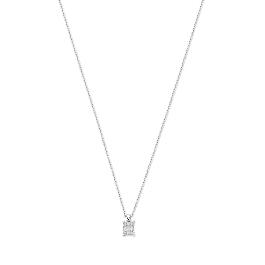 De la Paix Maxime 14 karat whitegold necklace with diamond 0.11 carat - - Isabel Bernard