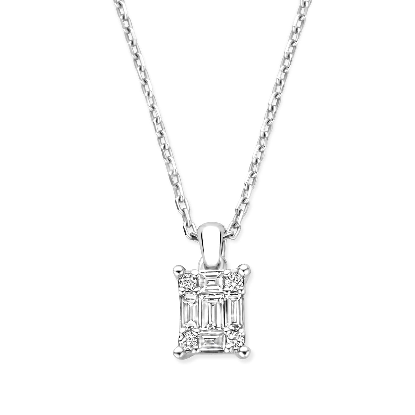 De la Paix Maxime 14 karat whitegold necklace with diamond 0.11 carat - - Isabel Bernard