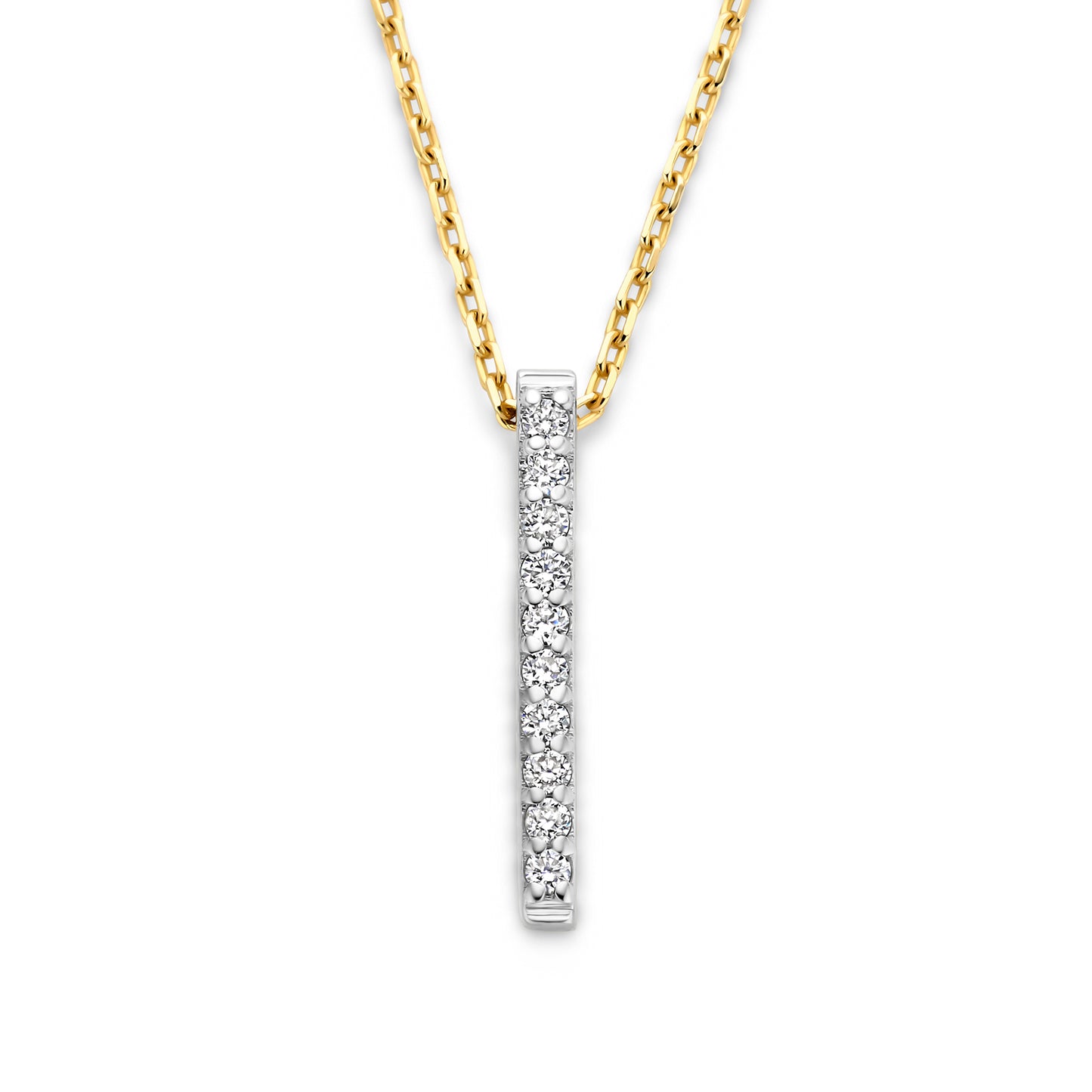 De la Paix Flavie 14 karat gold necklace with diamond 0.06 carat - - Isabel Bernard