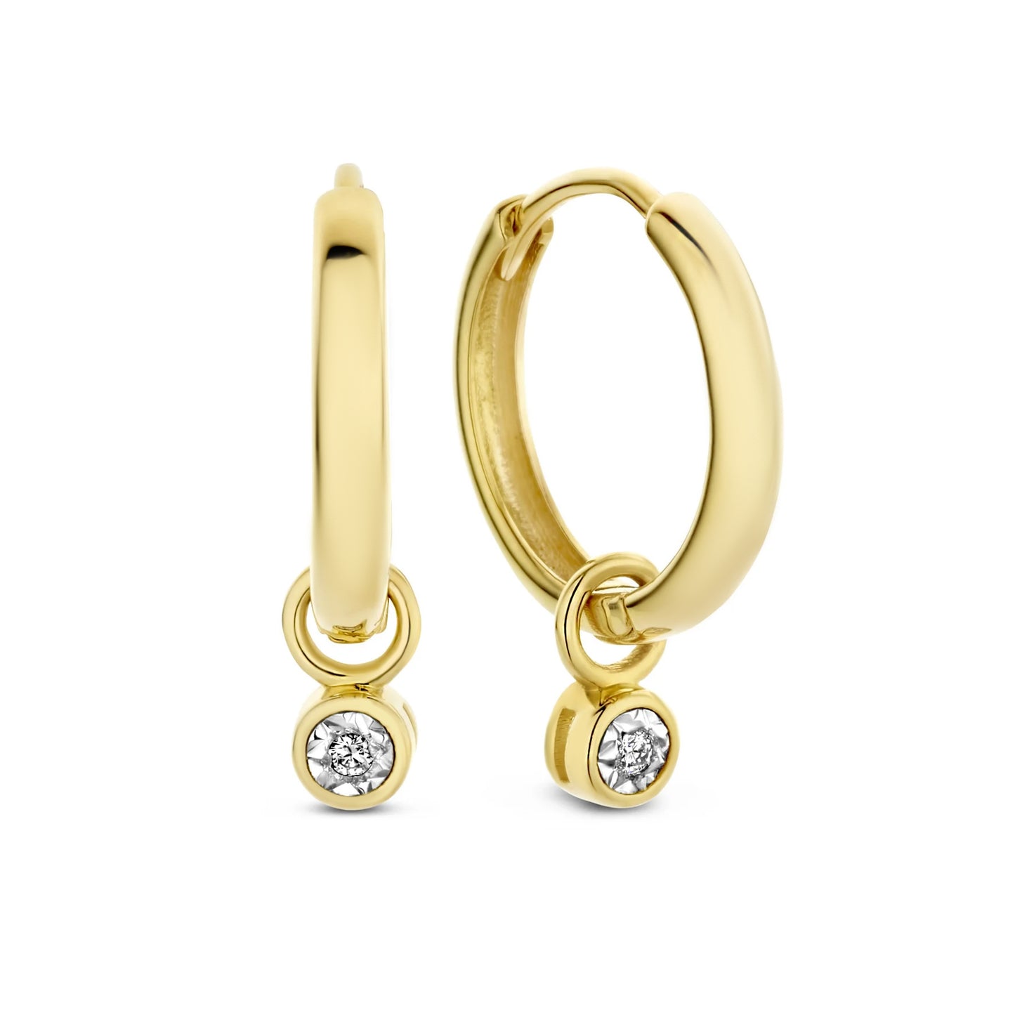 De la Paix Inaya 14 karat gold hoop earrings with diamond 0.02 carat -  - Isabel Bernard