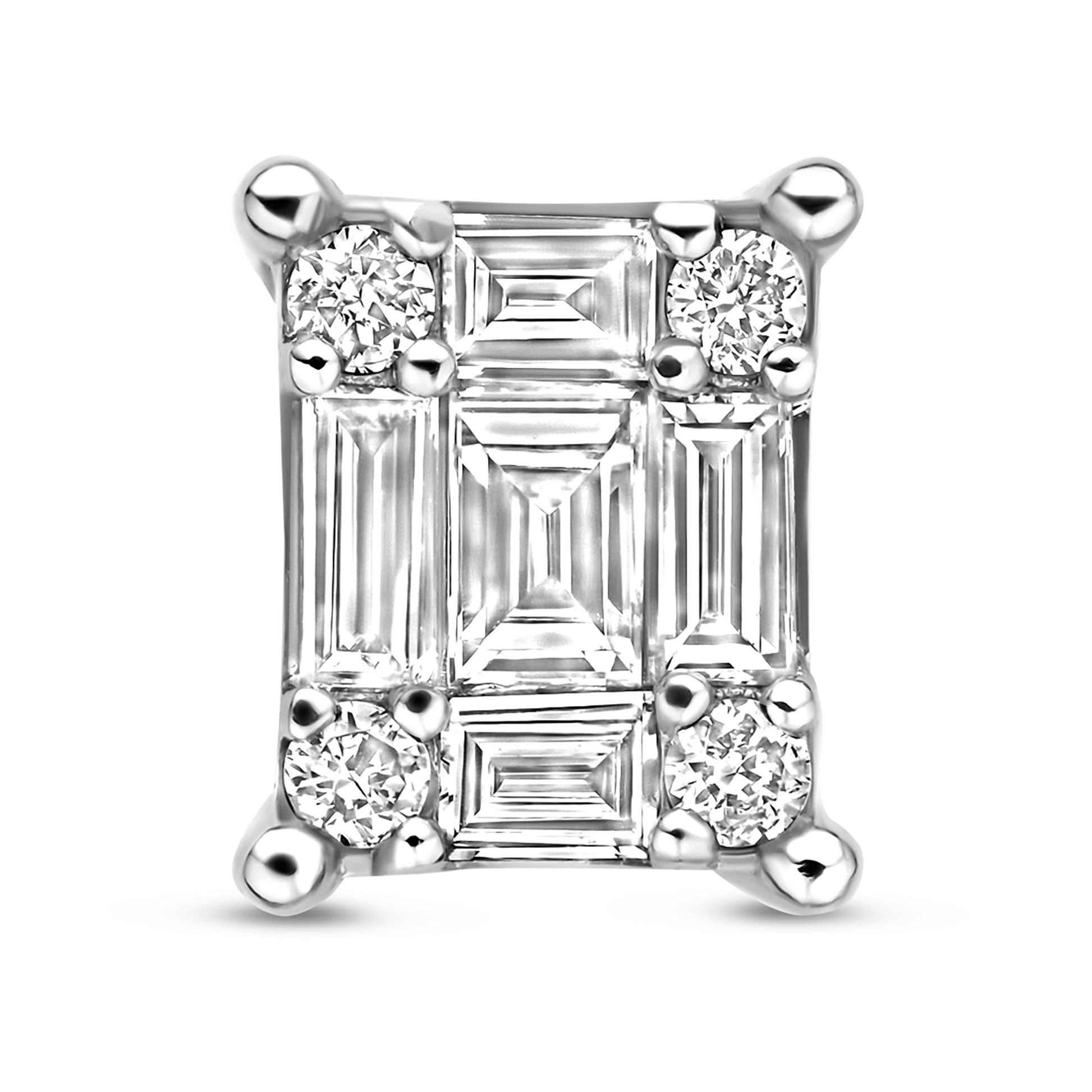 De la Paix Maxime 14 karat white gold stud ear studs with diamond 0.22 carat - - Isabel Bernard